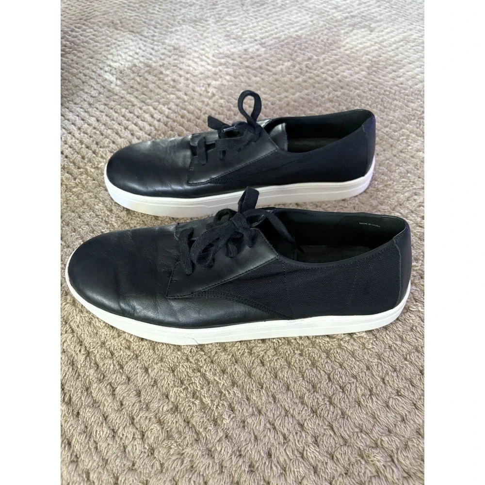 Eileen Fisher Prop Le Sneakers Womens 11 Black Leather Low-Top Platform Luxury